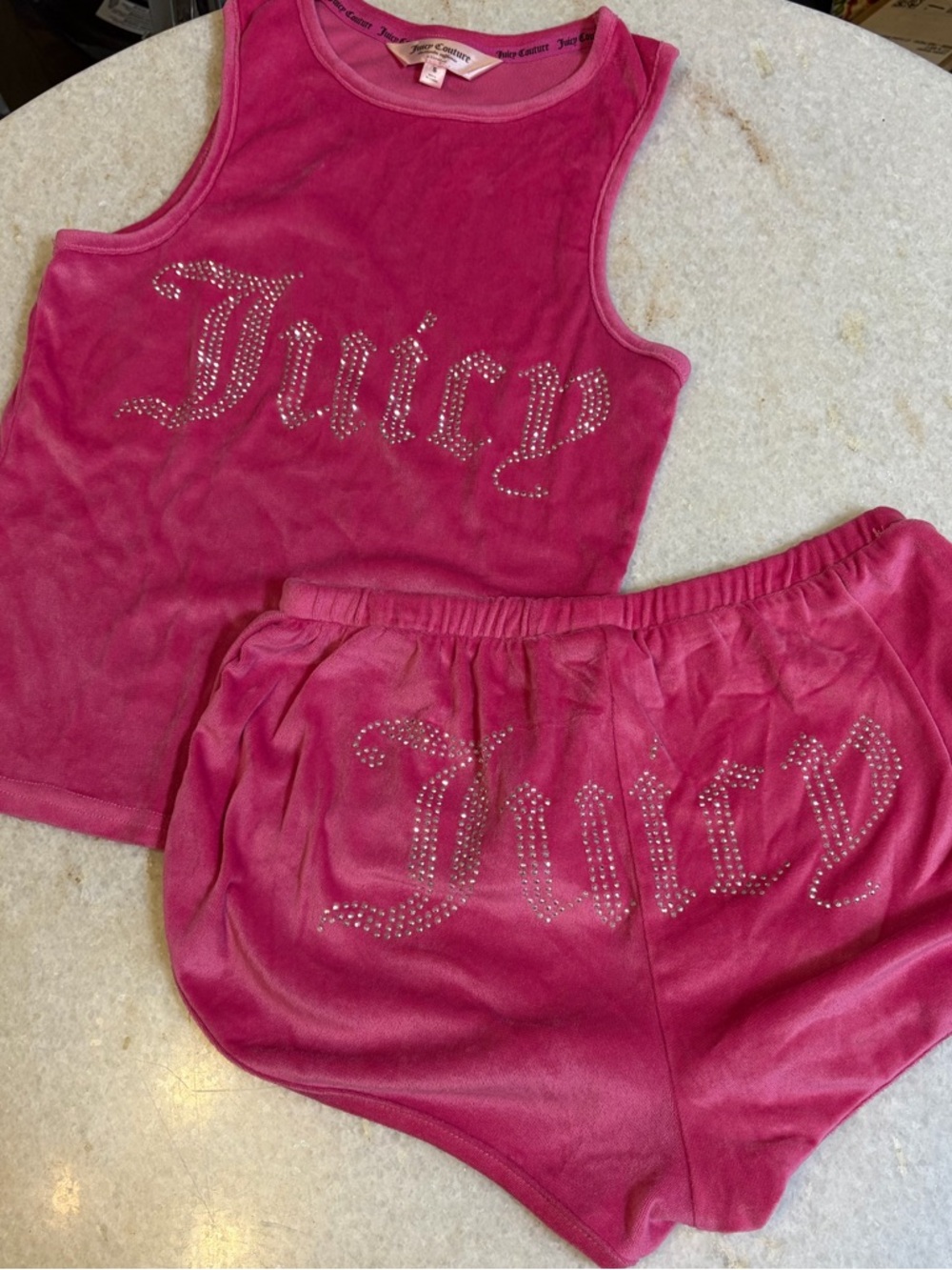 Juicy Couture pink velour sleep set